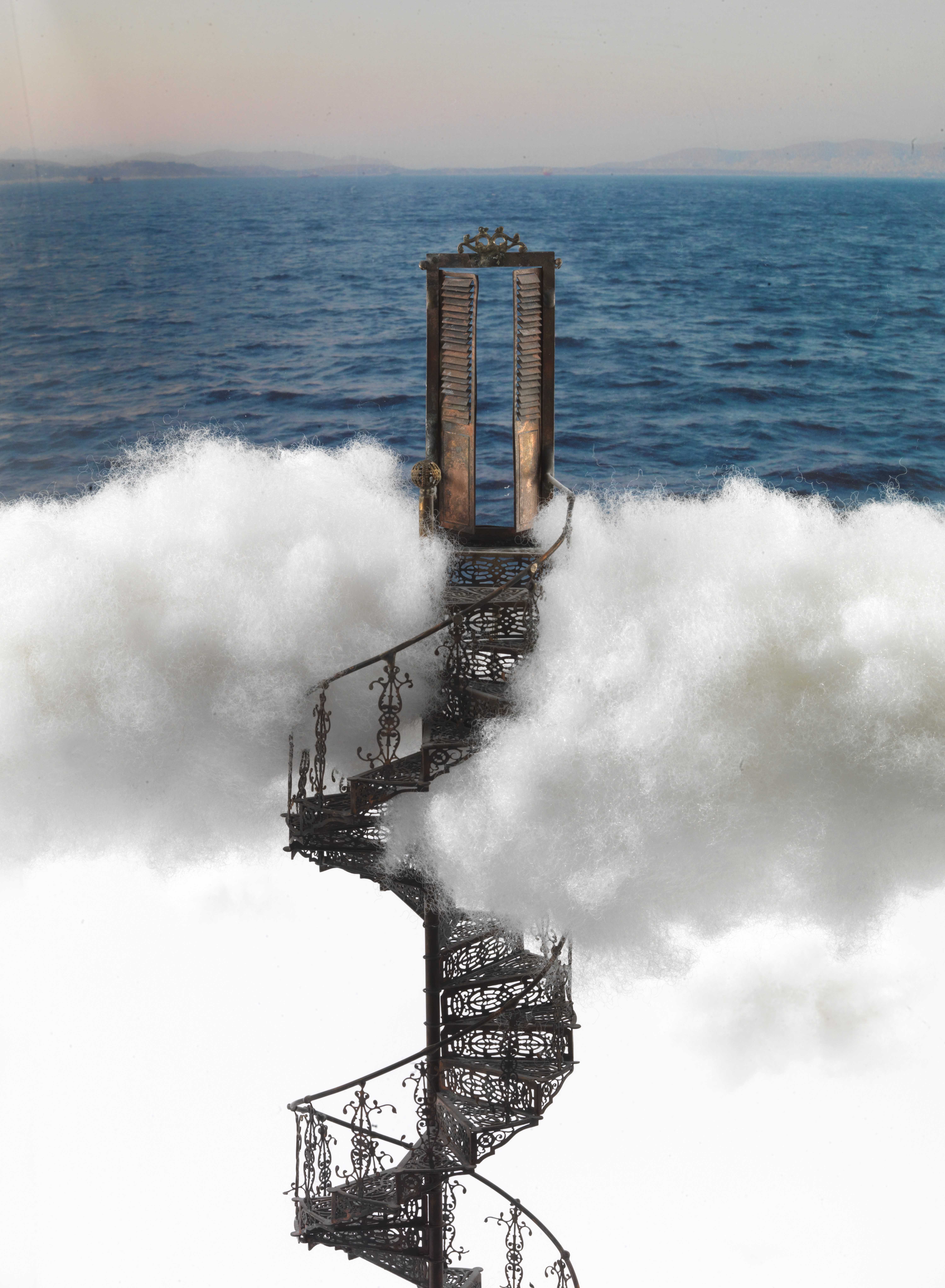 Stelios Gavalas Utopia sculptures. Depecting a metal staircase - 2.