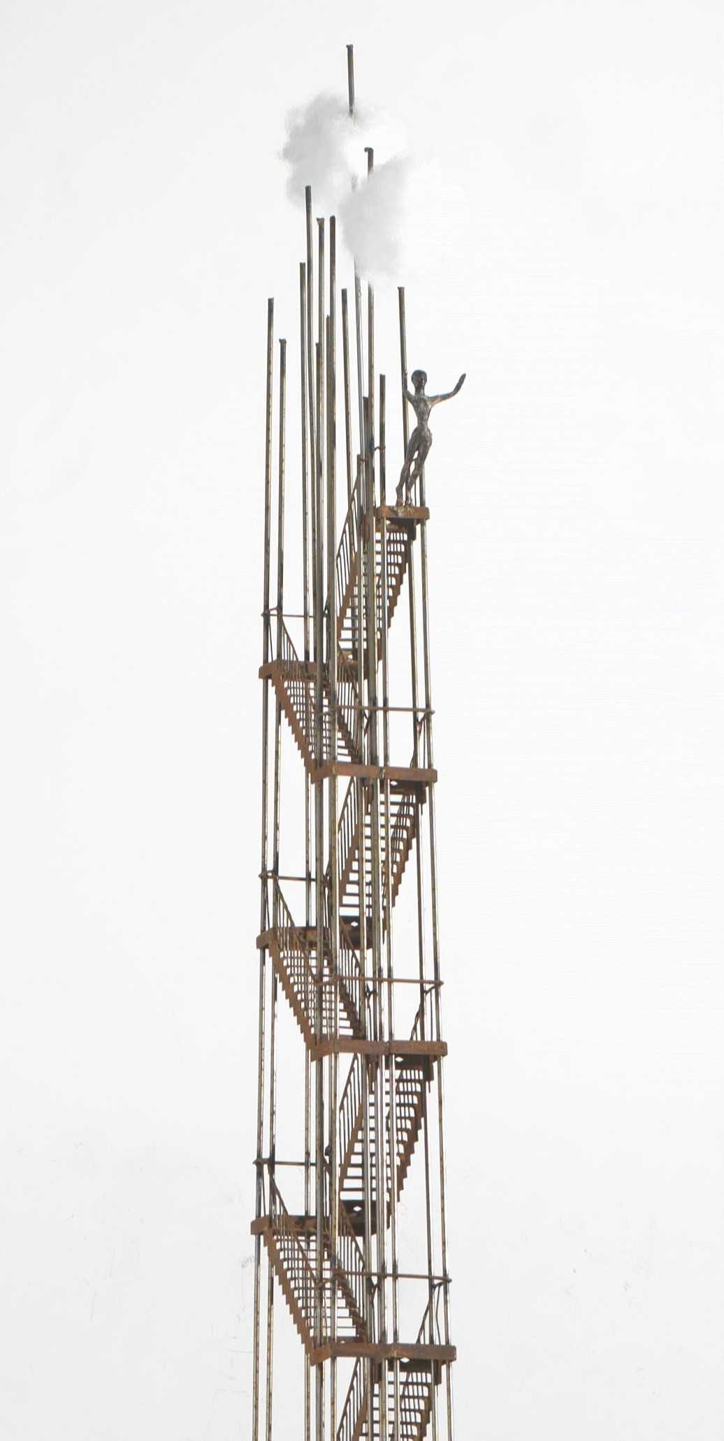 Stelios Gavalas Utopia sculptures. Depecting a metal staircase - 4.