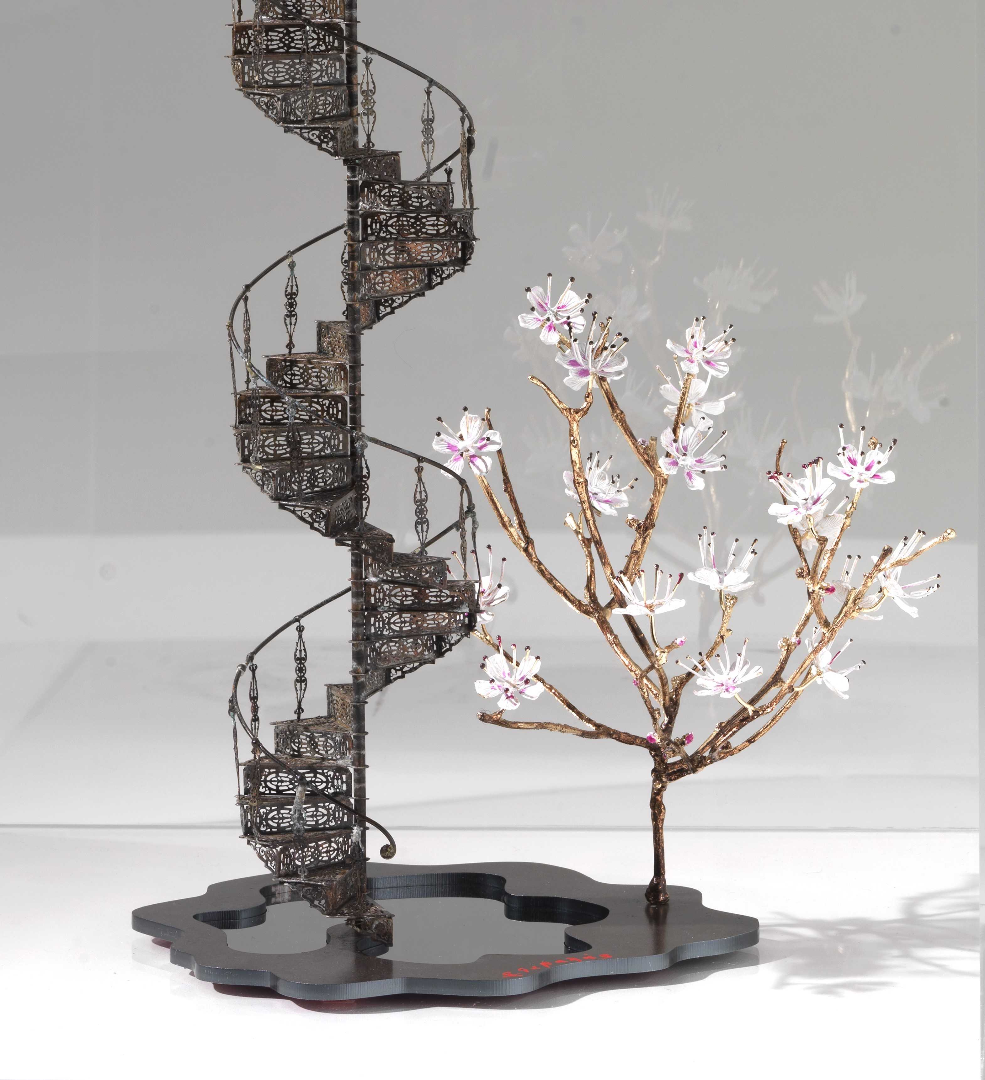 Stelios Gavalas Utopia sculptures. Depecting a metal staircase. -2