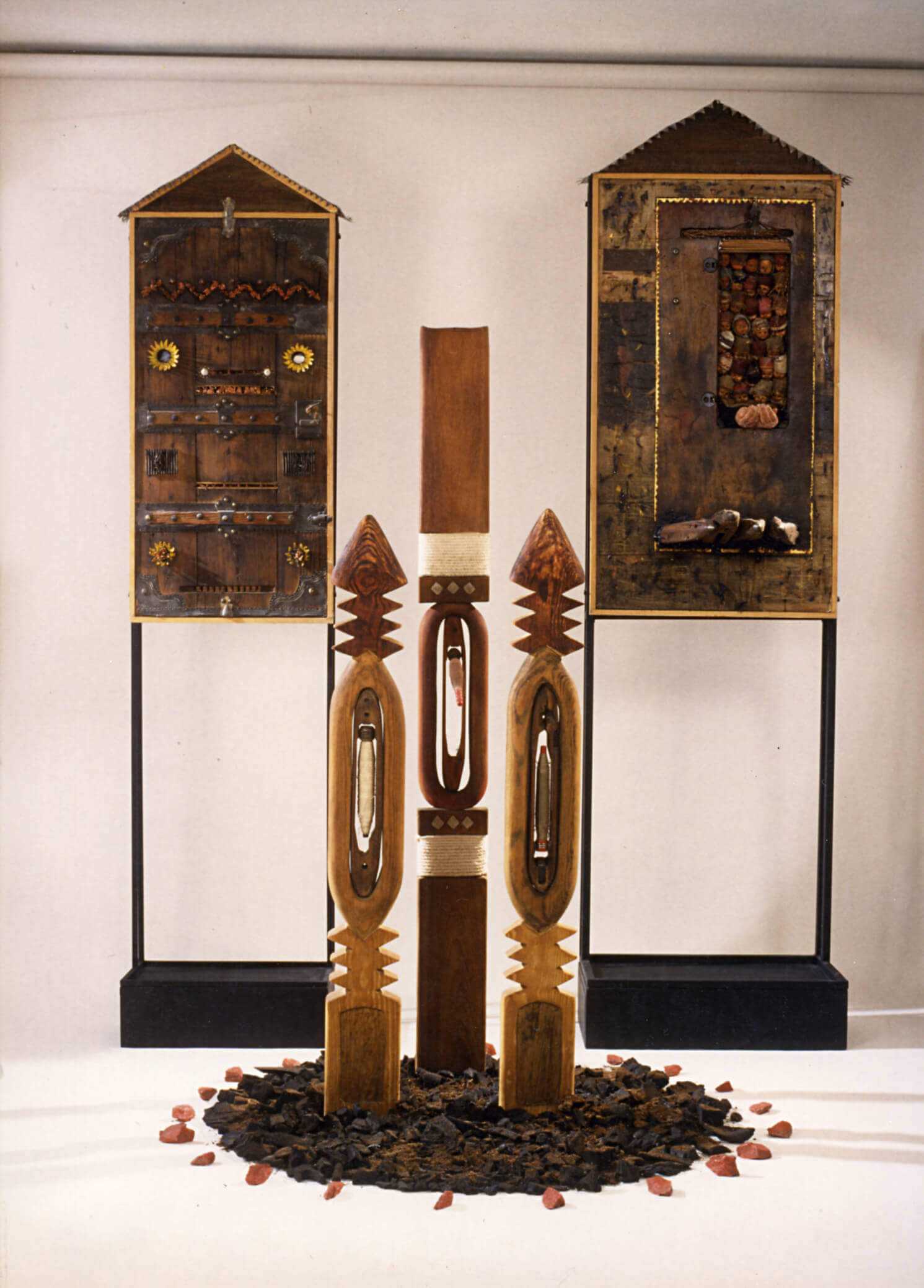 Stelios Gavalas 1992-1994 sculptures. Made with wood and ceramics - 2.