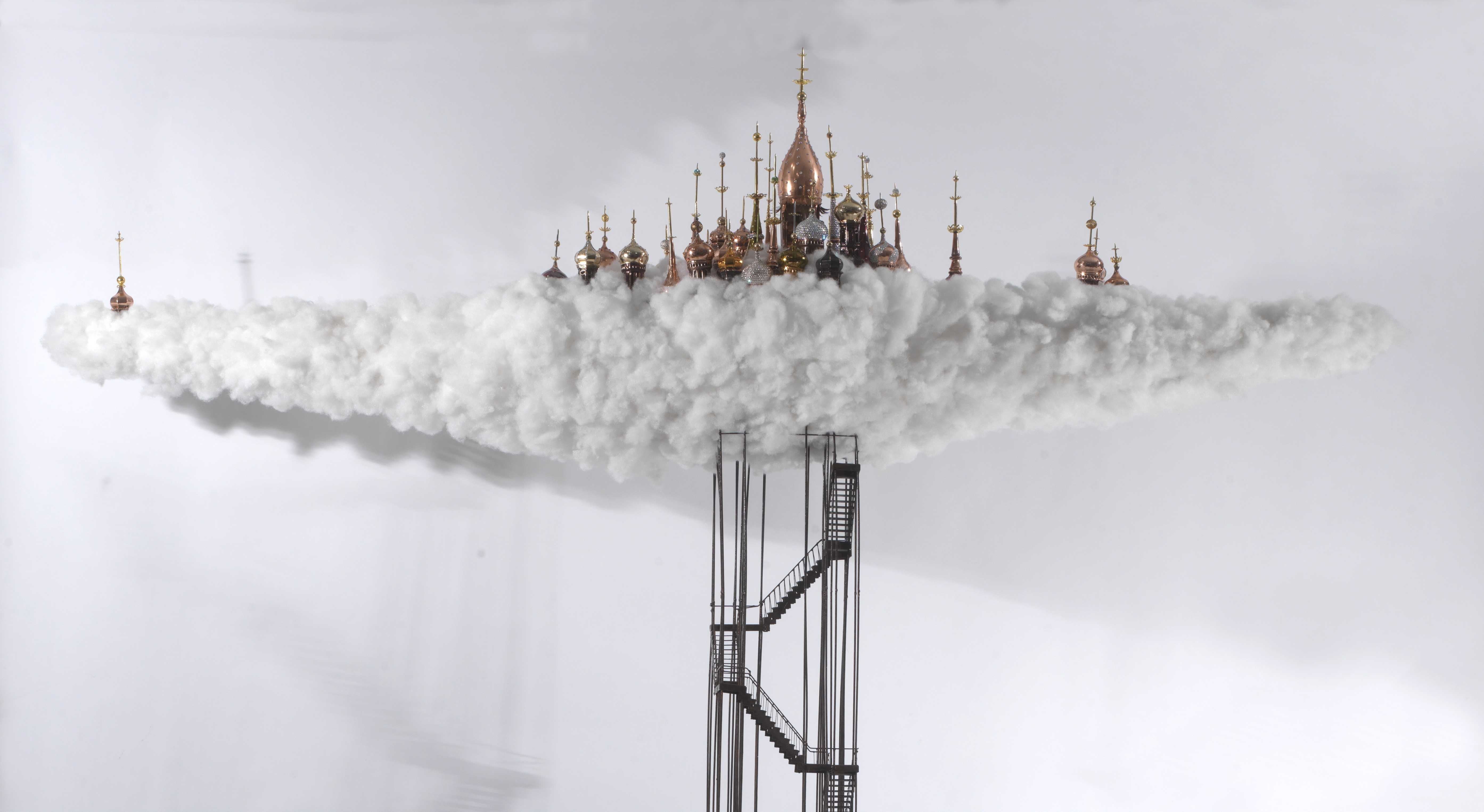 Stelios Gavalas Utopia sculptures. Depecting a metal staircase - 2.