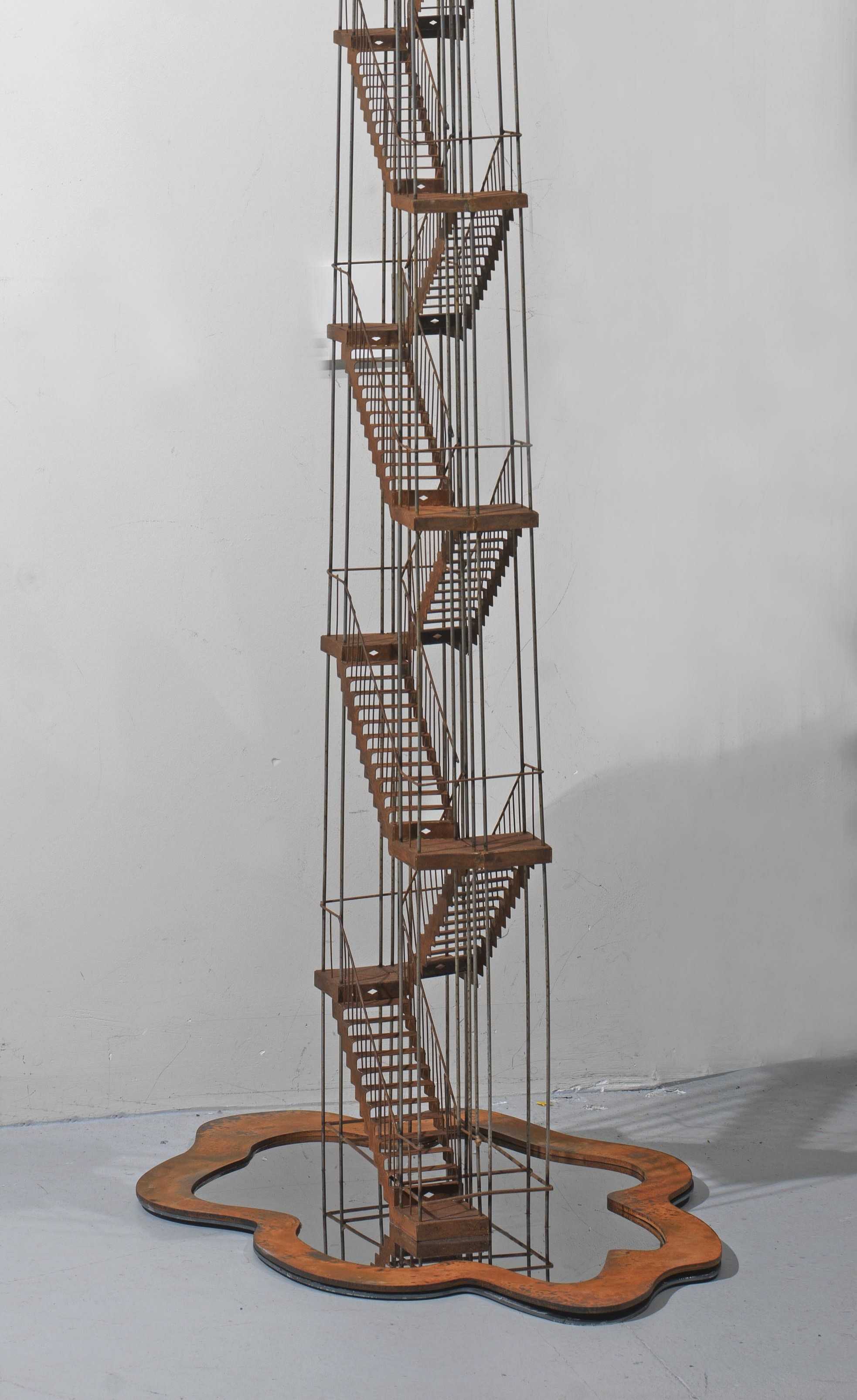 Stelios Gavalas Utopia sculptures. Depecting a metal staircase - 3.
