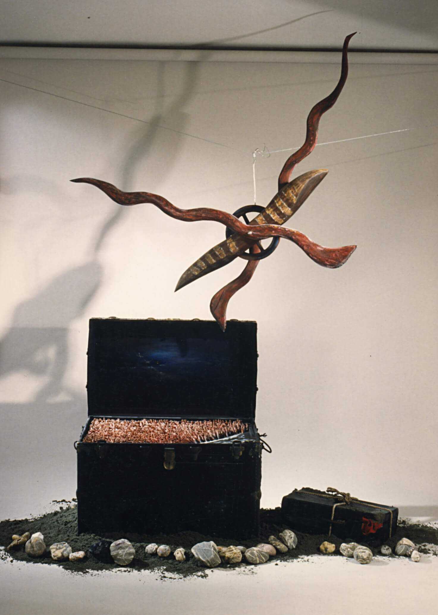 Stelios Gavalas 1992-1994 sculptures. Made with wood and ceramics - 5.