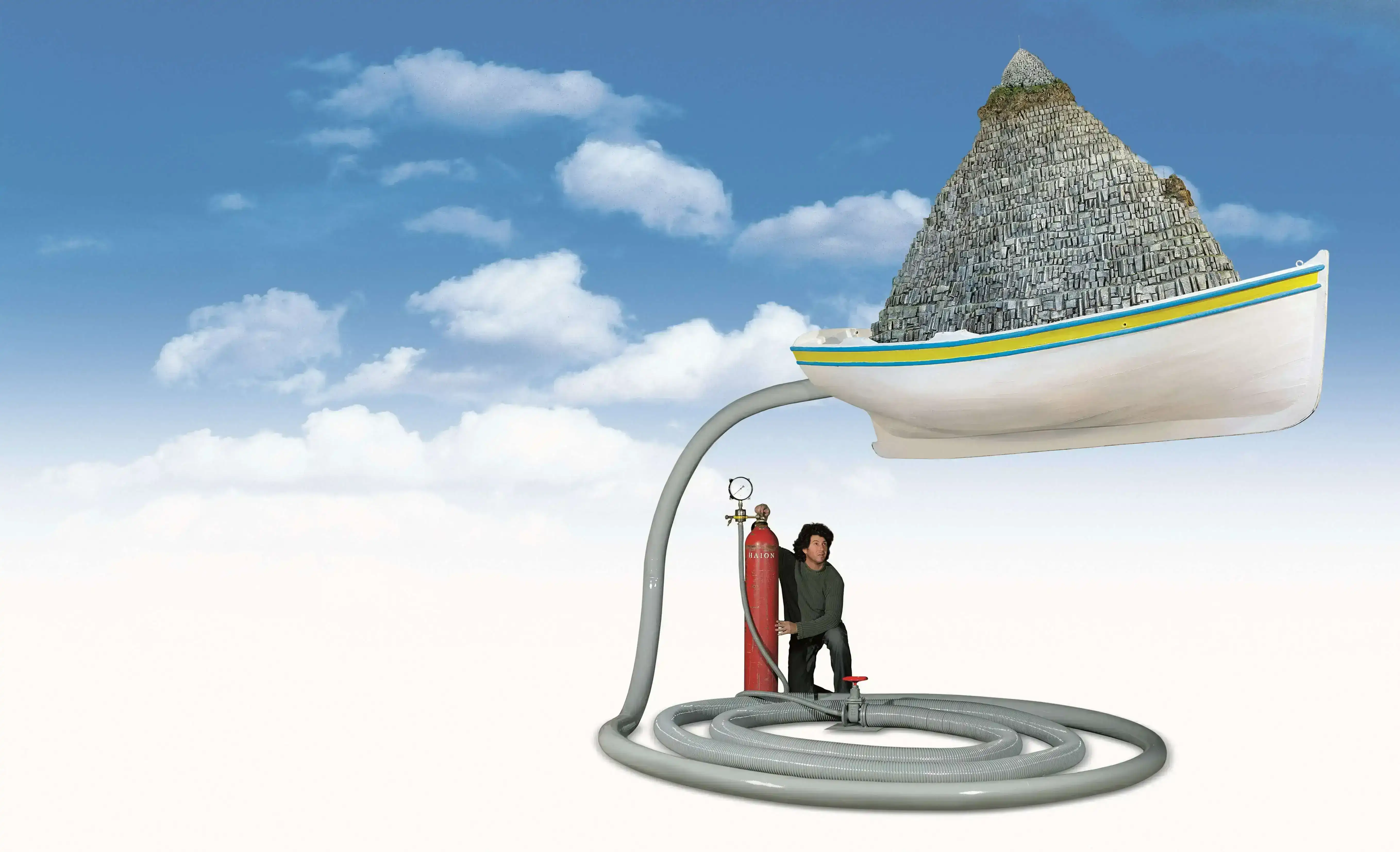 Stelios Gavalas Flying City exhibition sculpture - 16.