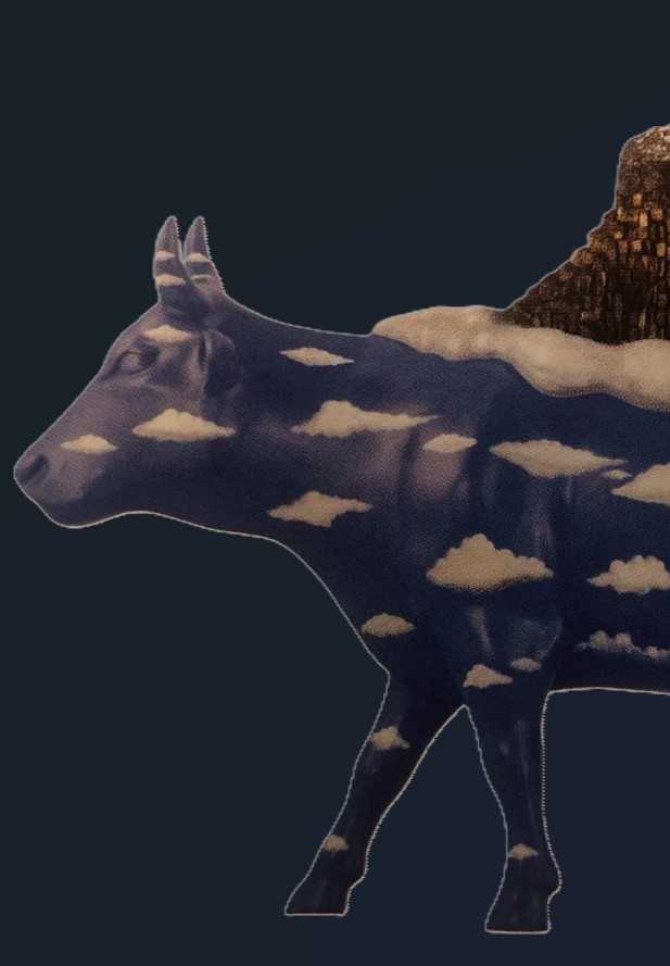 Stelios Gavalas Cow Parade 2006 sculpture.