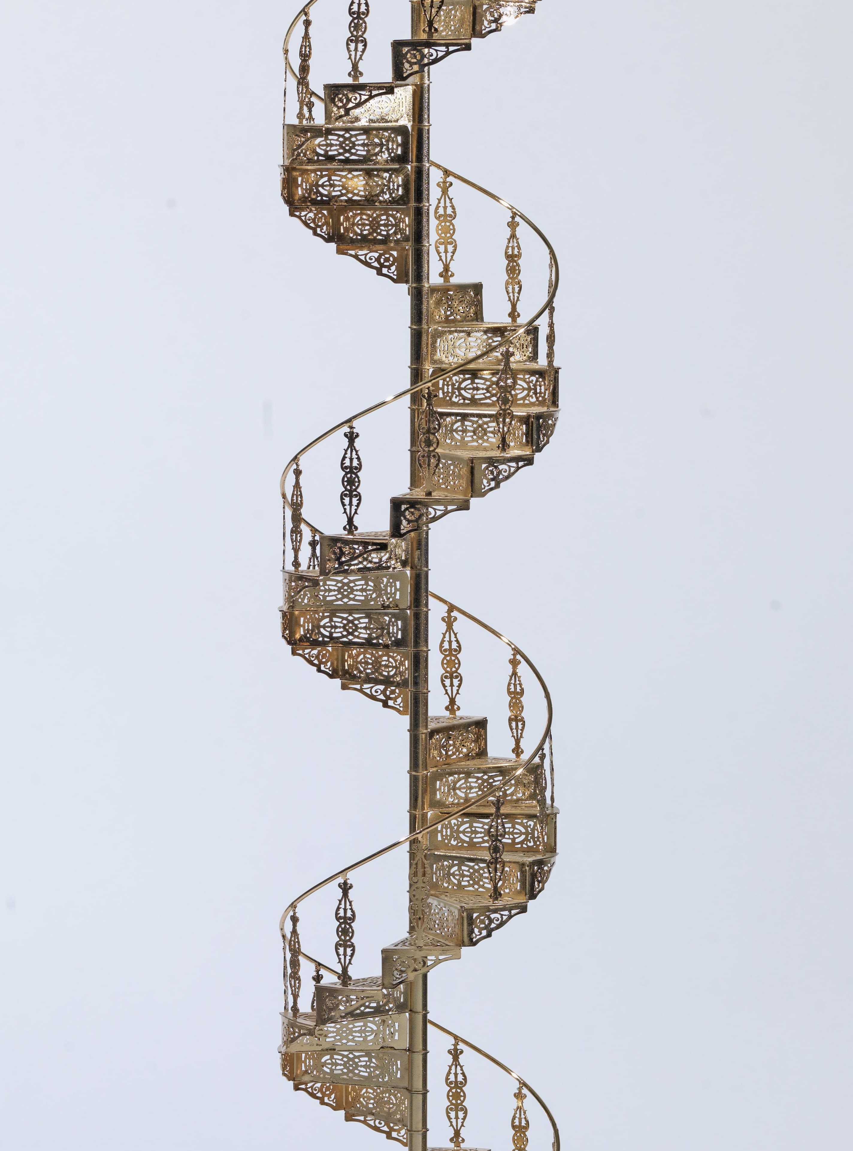 Stelios Gavalas Utopia sculptures. Depecting a gold staircase - 3.