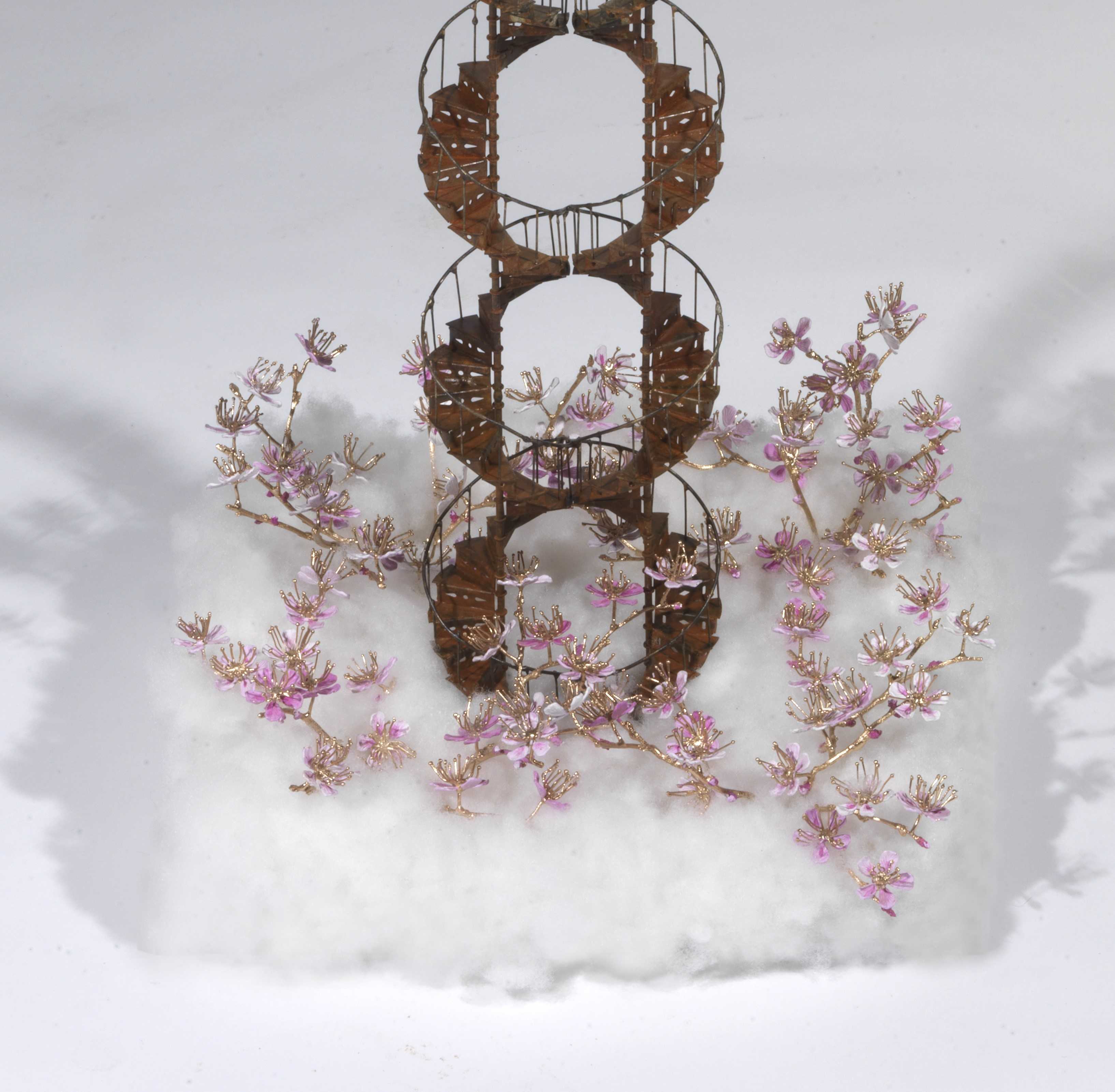 Stelios Gavalas Utopia sculptures. Depecting a metal staircase. -3