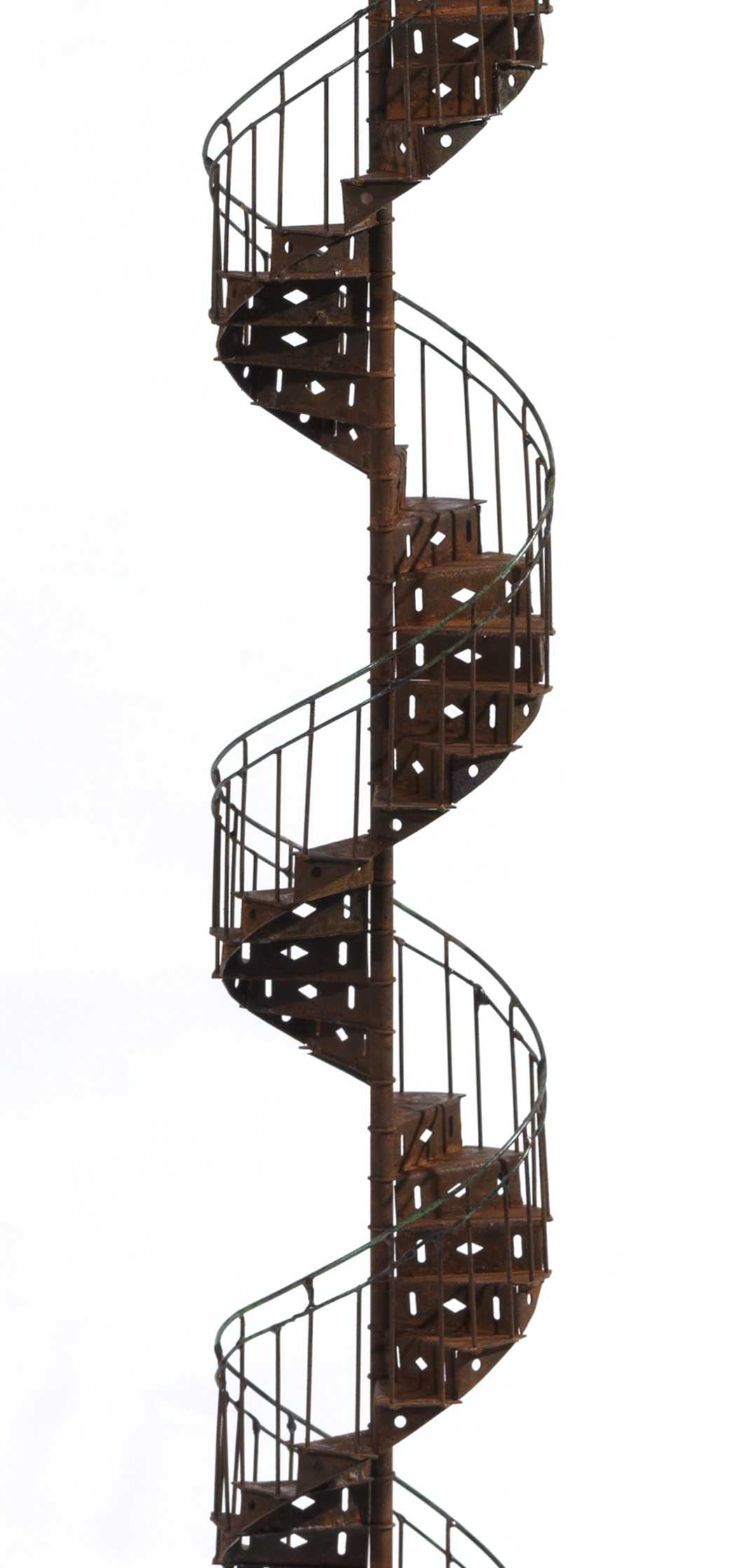 Stelios Gavalas Utopia sculptures. Depecting a rusted metal staircase. -3