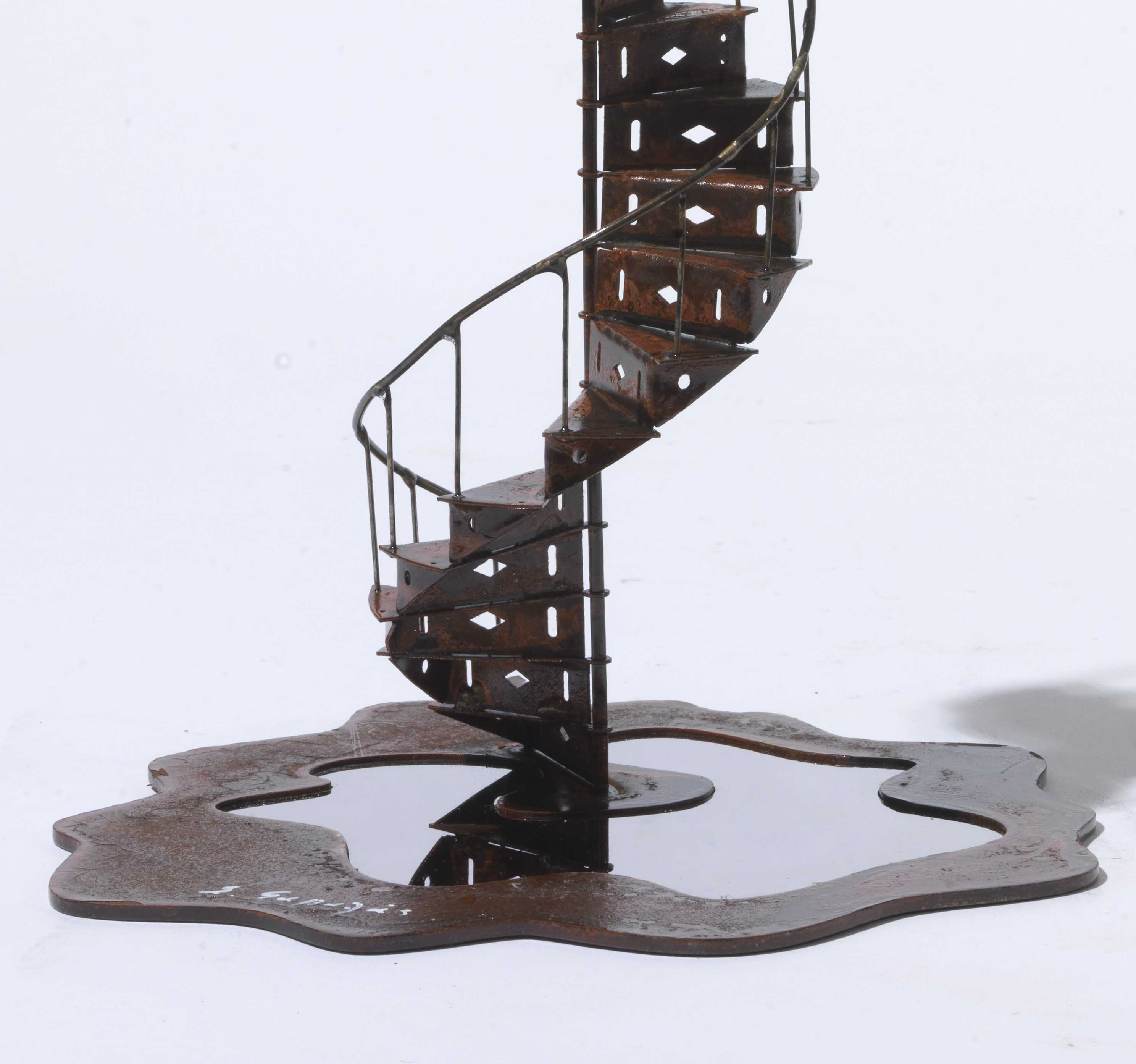 Stelios Gavalas Utopia sculptures. Depecting a white metal staircase - 3.