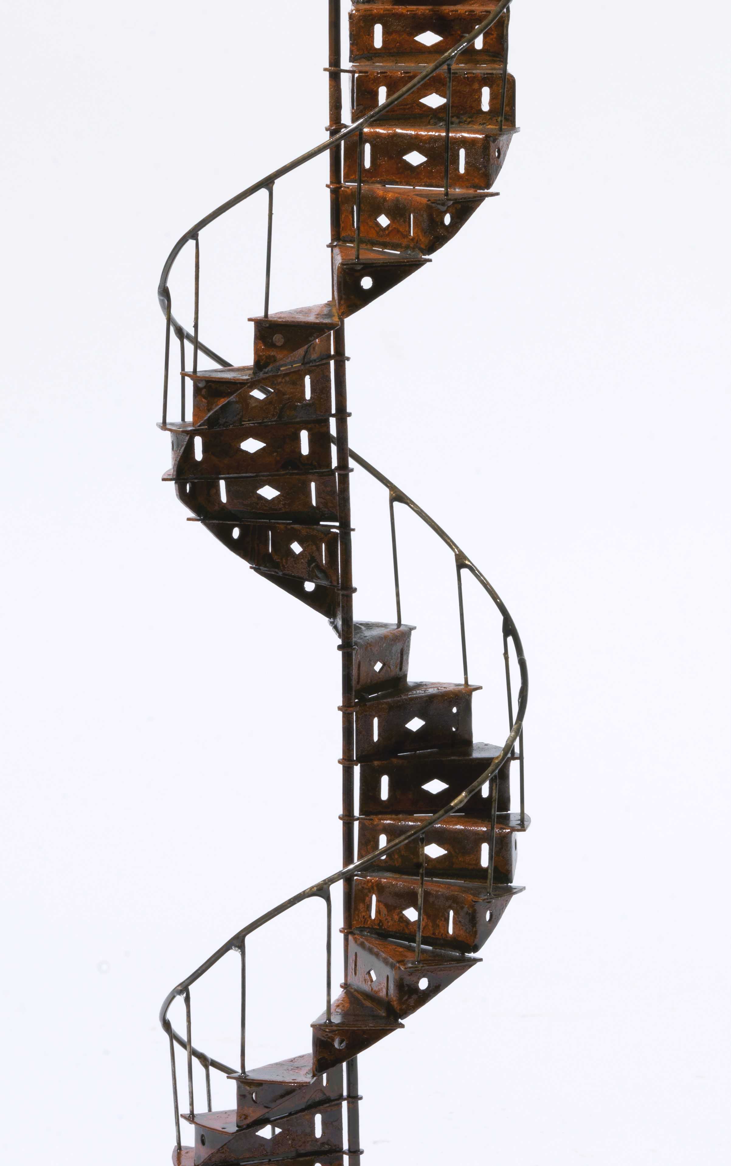 Stelios Gavalas Utopia sculptures. Depecting a white metal staircase - 2.
