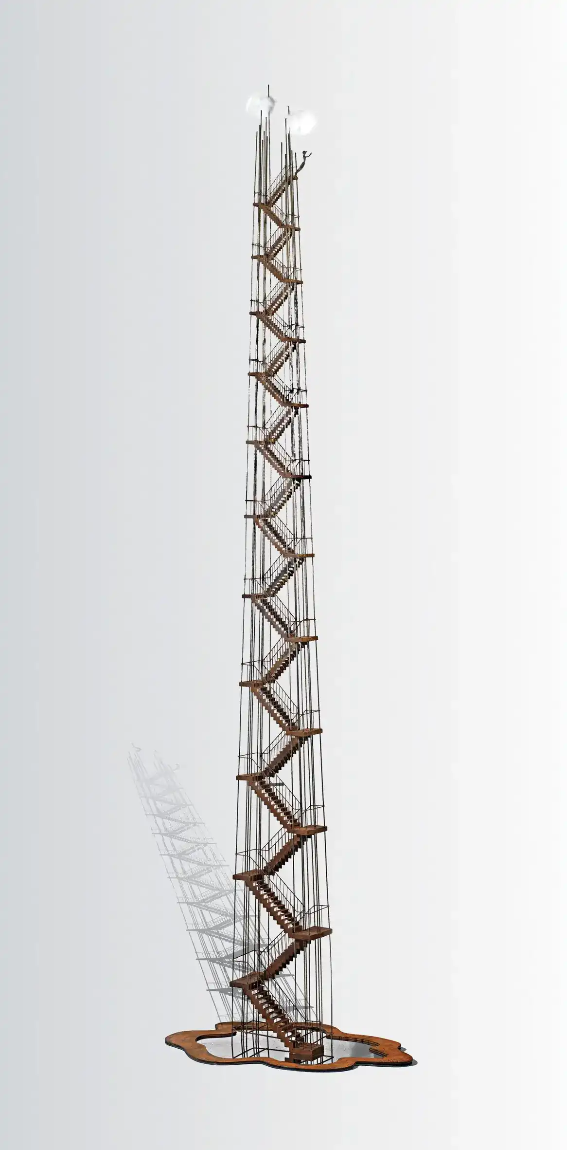Stelios Gavalas Utopia sculptures. Depecting a metal staircase.